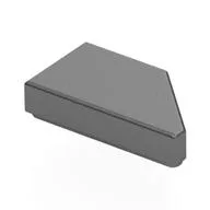 Tile 1 x 2 with Stud Notch Left / Metallic Silver