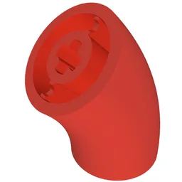 Brick Round 2 x 2 D. Tube with 45° Elbow and Axle Holes (Crossholes) at Each End [SHORT] / Red