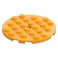 Plate Round 6 x 6 with Hole / Bright Light Orange