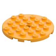 Lego Plate Round 6 x 6 with Hole / Bright Light Orange
