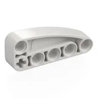 Technic Beam 2 x 5 L-Shape with Quarter Ellipse Thick / White