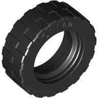 Tyre 17.5 x 6 with Shallow Staggered Treads and Middle Band / Black