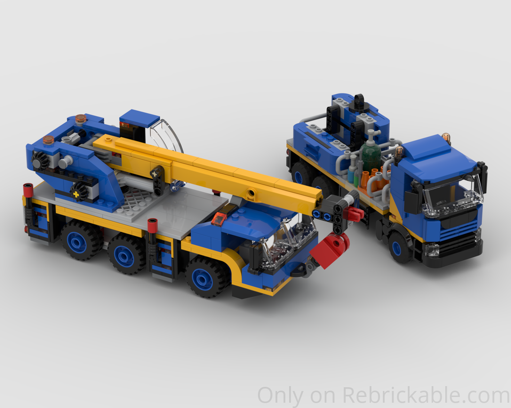 Lego Mobile Crane & Support Vehicle - Two Colour Ways
