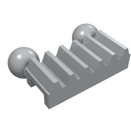 Technic Gear Rack 1 x 2 with Ball Joints / Light Bluish Gray