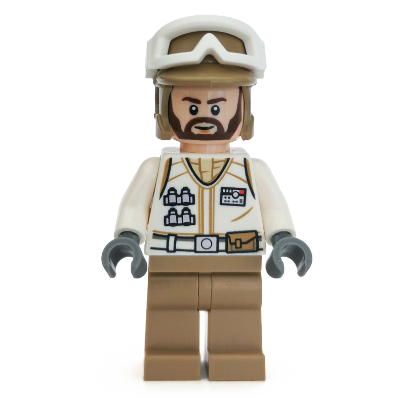 Lego Rebel Trooper in Hoth Uniform, Dark Tan Hat, Dark Brown Beard