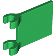 Lego Flag 2 x 2 Square, Flat Clip Edge [Thick Clips] / Green