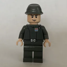 Imperial Officer / Captain / Commandant / Commander, Dark Bluish Gray Uniform, Cavalry Cap, Light Nougat Hands