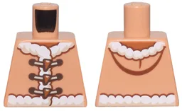 Torso Vest with Hood, White Fur Trim, and Tan and Dark Brown Laces with Dark Orange Clasps Pattern / Nougat