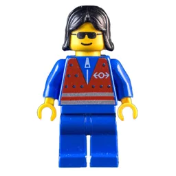 Blue Torso, Blue Legs, Black Hair Long