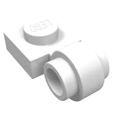 Plate Special 1 x 1 with Clip Light, Bar Hole [Thick Ring] / White
