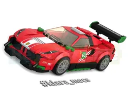 Ferrari 488 GT3 V2 in 8 Stud Wide Style