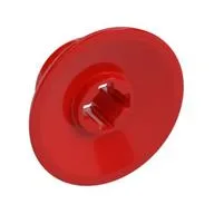 Train Wheel Small, hole notched for wheels holder pin / Red