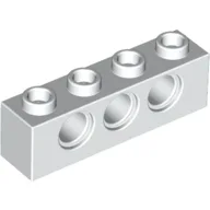 Technic Brick 1 x 4 [3 Pin Holes] / White