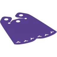 Neckwear Cape, Long, Curved Bottom, 3 Top Holes and Heart Shaped Holes / Dark Purple