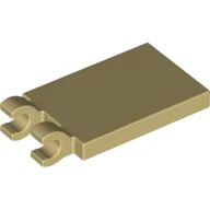 Tile Special 2 x 3 with 2 Clips without Tab between Clips / Tan