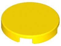 Tile Round 2 x 2 with Bottom Stud Holder / Yellow