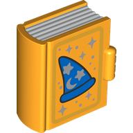 Lego Duplo Book, Blue Wizard Hat, Silver Stars and Moons Print / Bright Light Orange