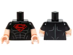 Torso Shirt with Muscles and Red Superman 'S' Logo Pattern / Light Nougat Arms with Molded Black Short Sleeves Pattern / Light Nougat Hands