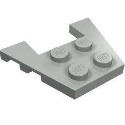 Wedge Plate 3 x 4 with Stud Notches / Light Gray