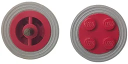Wheel with 4 Studs and Metal Axle Cam with Light Gray Tire Smooth - Small Solid (7039 / 132old)