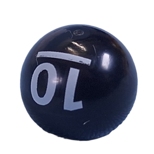Lego Technic Ball Joint, White '10', Halter Weight print / Black