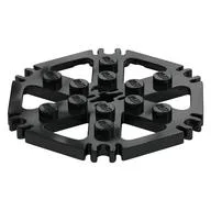 Technic Plate Rotor 6 Blade with Clip Ends Connected [aka Water Wheel] - Solid Studs / Black