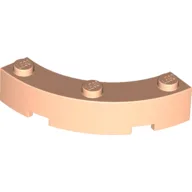 Brick Round Corner 4 x 4 Macaroni Wide with 3 Studs / Light Nougat