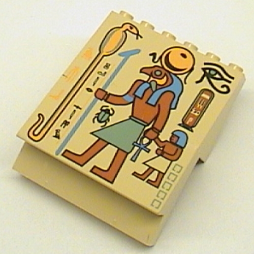 Lego Panel 4 x 6 x 6 Sloped with Hieroglyphs, Snake and Eagle Print