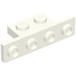 Bracket 1 x 2 - 1 x 4 [Rounded Corners at Bottom, Square Corners at Top] / White