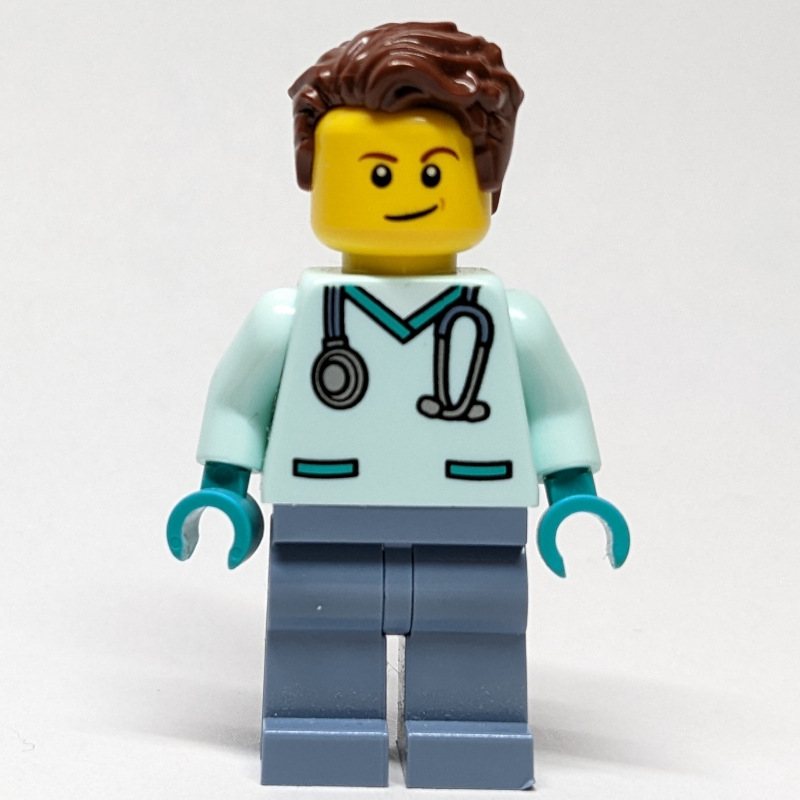 Lego Vet, Man, Light Aqua Scrubs