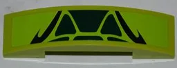Slope, Curved 4 x 1 x 2/3 Double with 6 Dark Green Scales and 2 Black Swirls Pattern (Sticker) - Set 9447