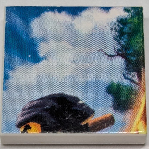 Lego Tile 2 x 2 with Ninjago, Cole 2 print / White