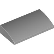 Lego Brick Curved 2 x 4 x 2/3 No Studs, with Bottom Tubes / Light Bluish Gray