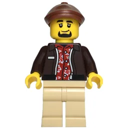 Taxi Driver, Dark Brown Jacket, Tan Legs, Reddish Brown Hat
