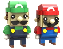 Brickhead style Mario and Luigi.