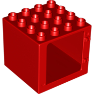 Lego Duplo Door / Window Frame 4 x 4 x 3 with Thin Top / Red