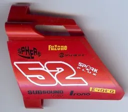 Technic, Panel Fairing #23 Large Short, Small Hole, Side B with Number 52 and Sponsor Logos Pattern (Sticker) - Set 8167