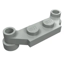 Plate Special 1 x 4 Offset with Bar Holes / Light Gray