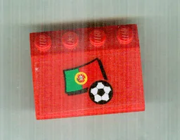 Slope 33 3 x 4 with Flag of Portugal and Soccer Ball on Transparent Background Pattern (Sticker) - Set 3407