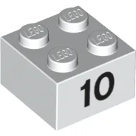 Brick 2 x 2 with Black "10" Print