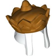 Lego Hair and Crown, Gold, Smooth Hair with Long Front-sides / White
