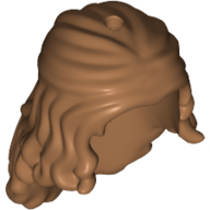 Lego Hair Long Wavy, Partially Tied Back [2 Holes] / Medium Nougat