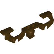 Lego Train Motor Decorative Side 10 x 2 x 2 with Open Hub Points (for RC Train Motor) [Stepped Edges] / Dark Brown