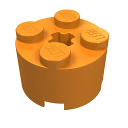 Brick Round 2 x 2 with Axle Hole / Orange