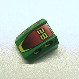 Brick Curved 2 x 2 with Lip, No Studs with '38' Print / Green