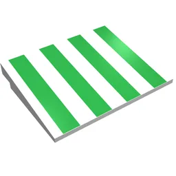 Brick Sloped 10° 6 x 8 with Green Stripes Print / White