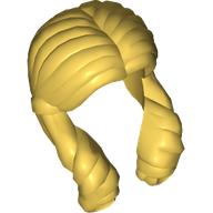 Lego Hair Long Tails Over Shoulders / Ochre Yellow