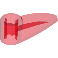 Lego Technic Tooth 1 x 3 with Axle Hole [Hollow Underside] / Trans-Red