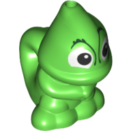 Lego Animal, Chameleon, Standing, Hole on Top and Tail with Face Print (Pascal) / Bright Green