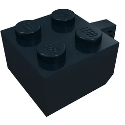 Hinge Brick 2 x 2 Locking with 1 Finger Vertical [No Axle Hole] / Black